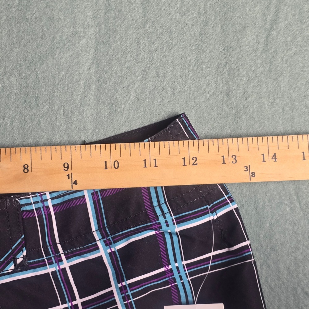 Quiksilver Boys Plaid Board Shorts Black Teal Purple Swim Trunks Size 10 NEW‎ - Picture 4 of 14